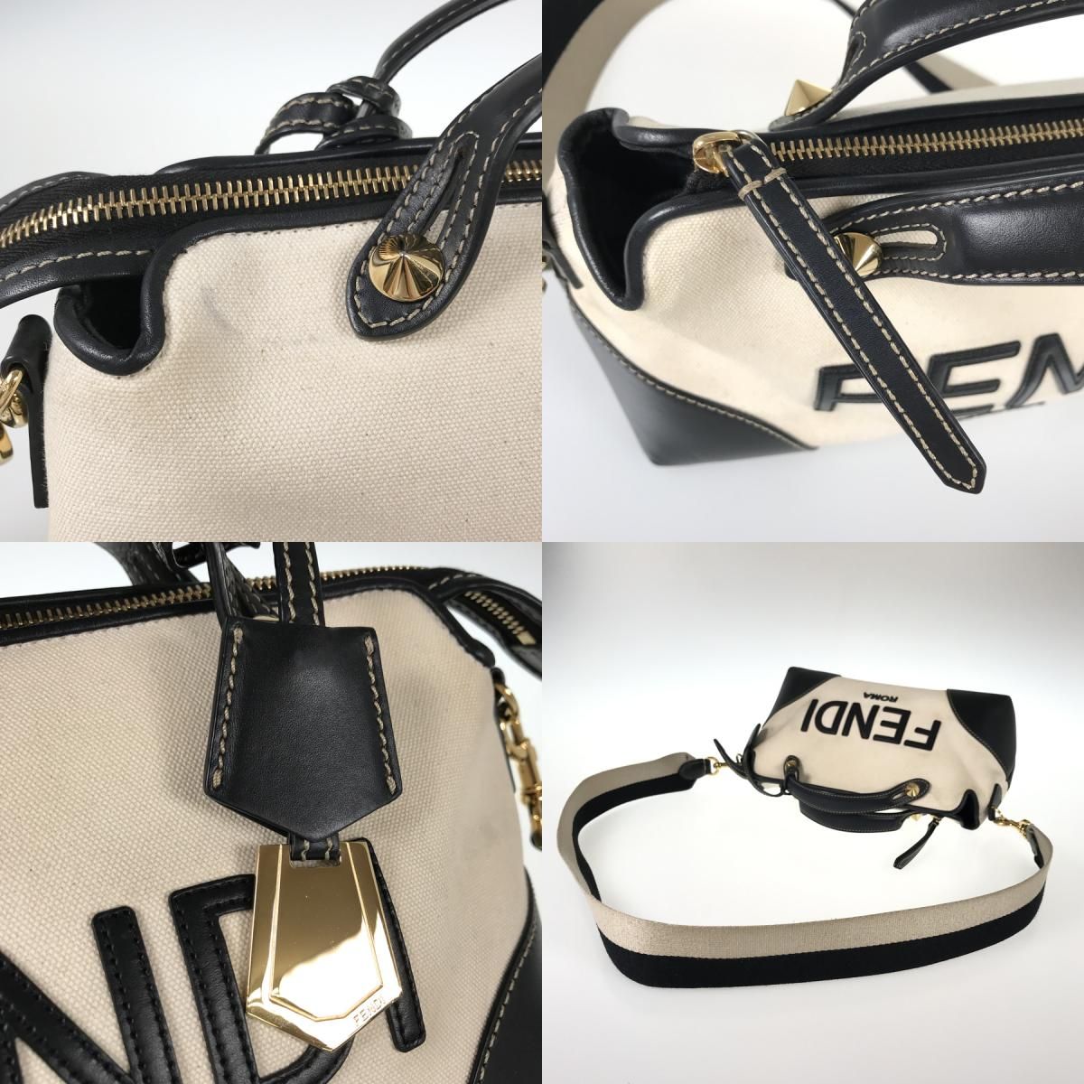 フェンディ FENDI バイザウェイ 8BL146 キャンバス ハンドバッグ kkd【中古】