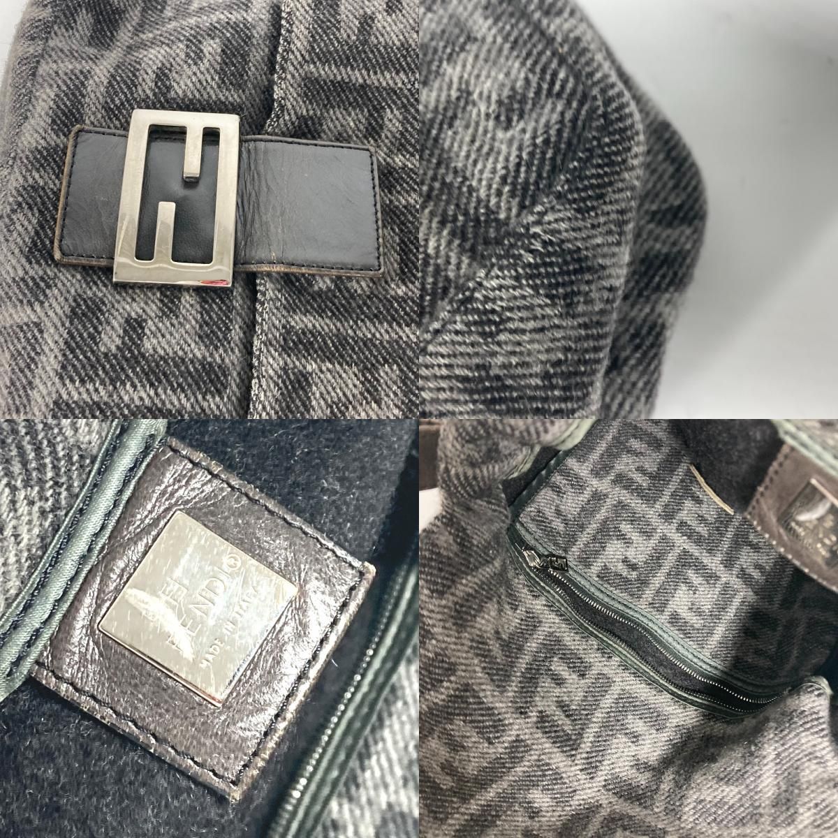 FENDI フェンディ ショルダーバッグ ズッカ マンマバケット ニット 