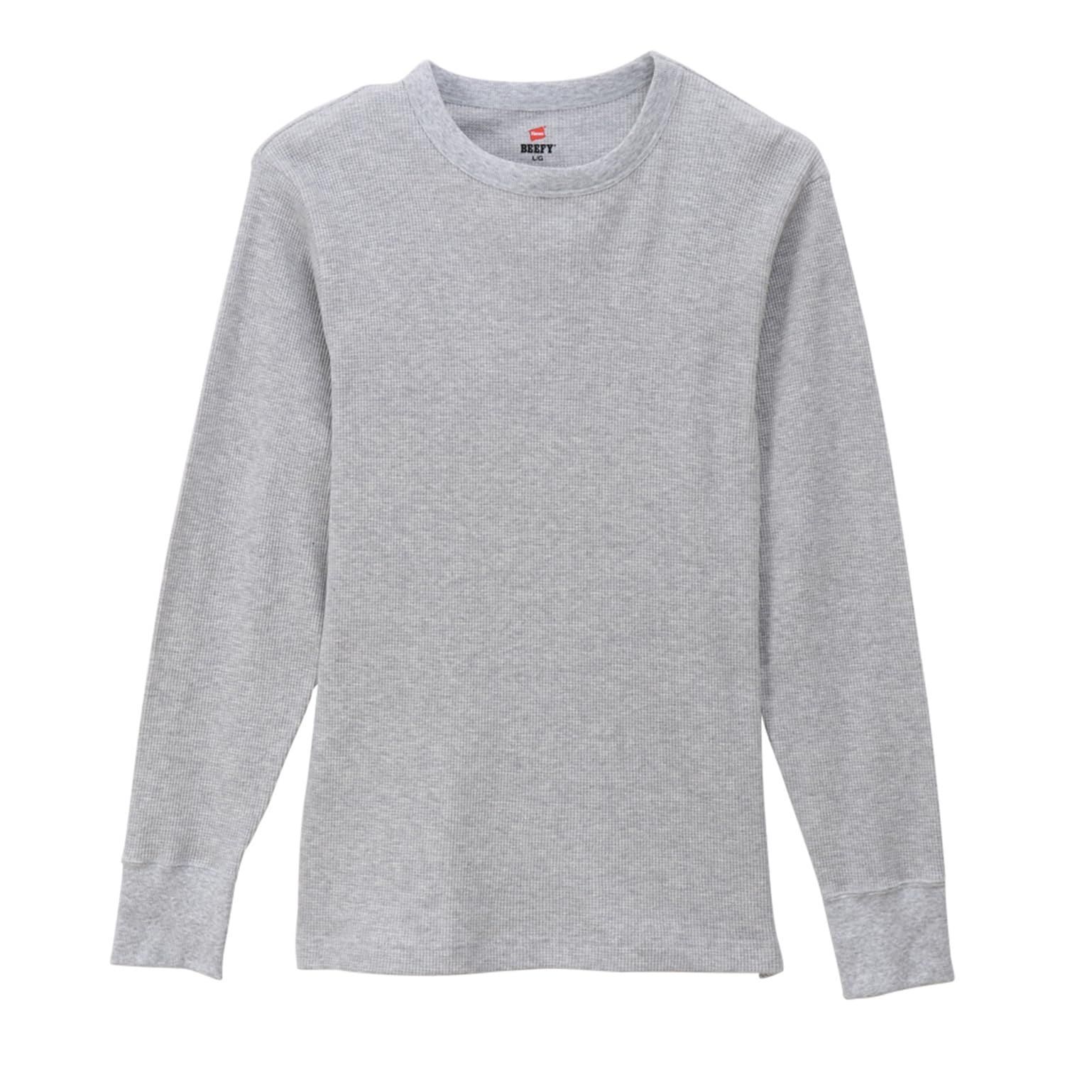 【人気商品】サーマル 防寒 あたたかい ロングTシャツ 丸首 長袖 無地 ワッフル [ヘインズ] Beefy サーマルクルーネックロングスリーブ HM4-Q103 メンズ
