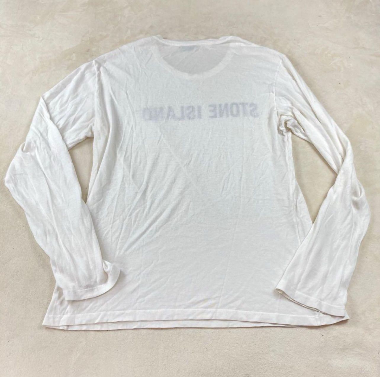 Stone  ストーンアイランド　ロンT ホワイト　Tシャツ　正規 希少 STONE ISLAND ストーンアイランド ロンT XLサイズ 正規品 長袖t