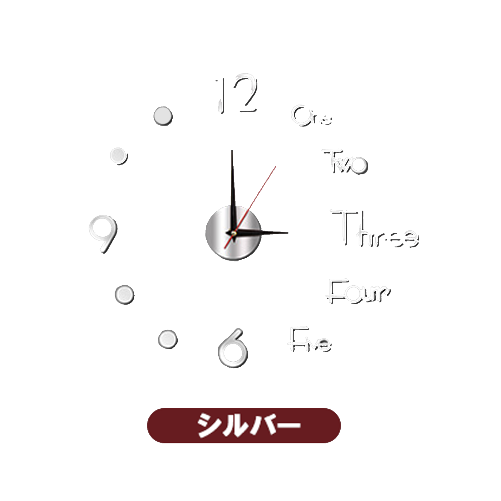 壁時計 掛け時計 手作り DIY 北欧風 おしゃれ 数字＆英語 ウオール時計 インテリア ウォールクロック ウォールステッカー 部屋装飾 自由に設置できる D014  M