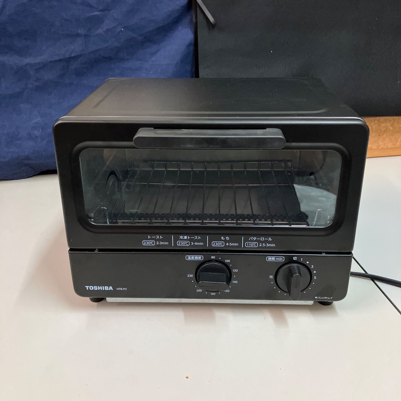 美品 東芝(TOSHIBA) HTR-P3-K オーブントースター 1000W トースター 