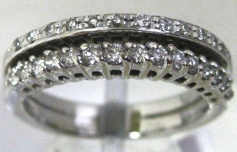 750 18金WG リング 指輪 イタリー製 ポンテヴェキオ ダイヤ0.33ct 