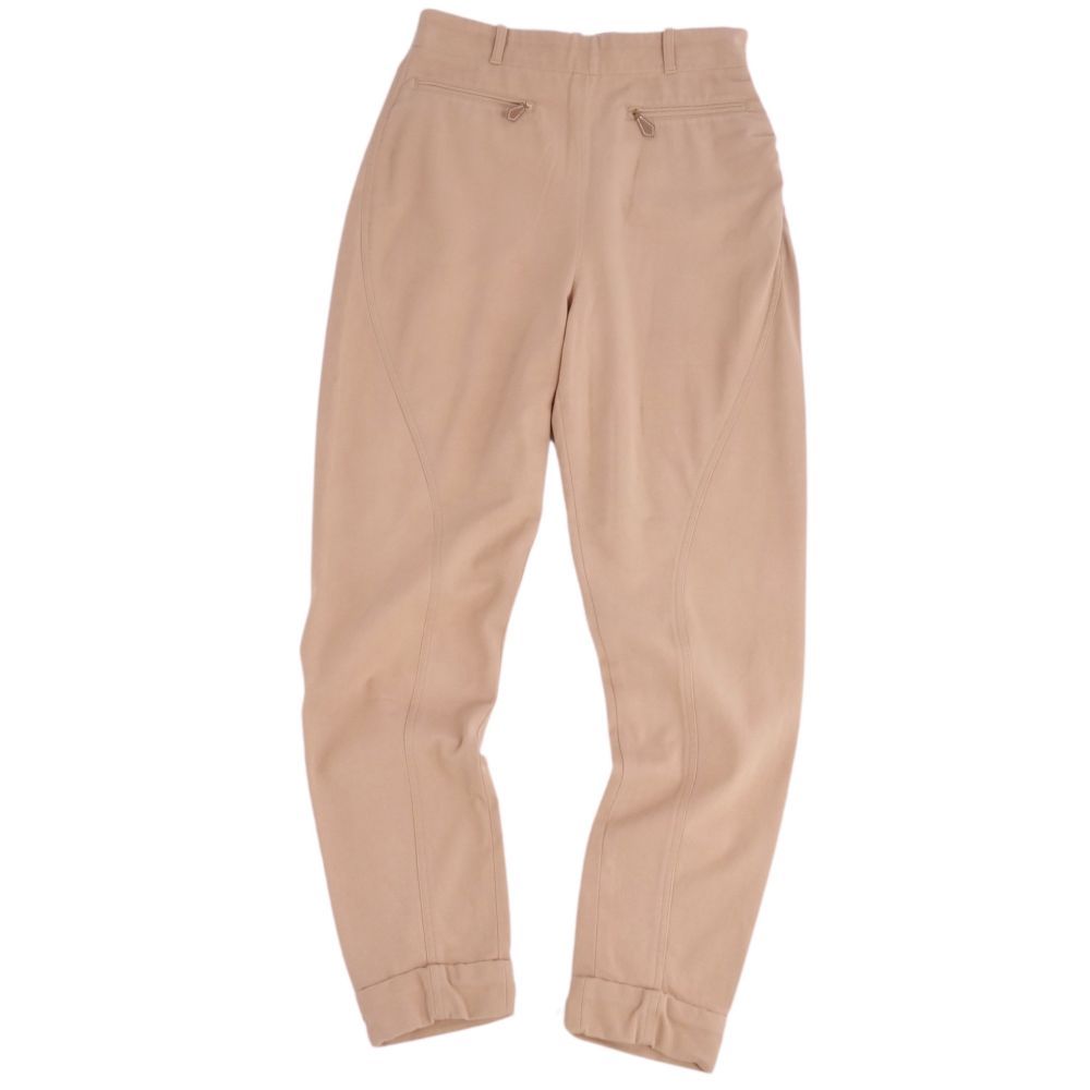 美品 エルメス HERMES パンツ ロングパンツ レザー コットン ボトムス  