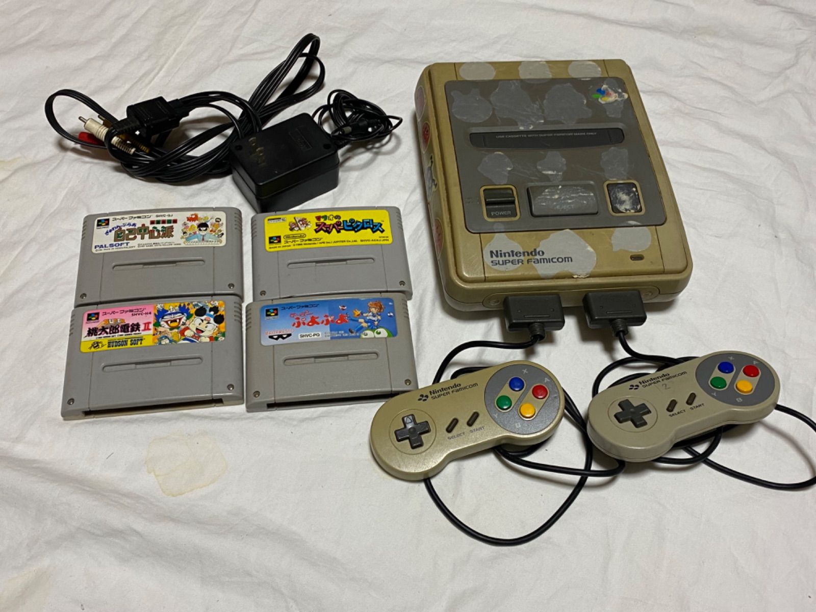 任天堂　スーパーファミコン本体＋ソフト スーパーファミコン本体 ソフト7本 コントローラー2つ