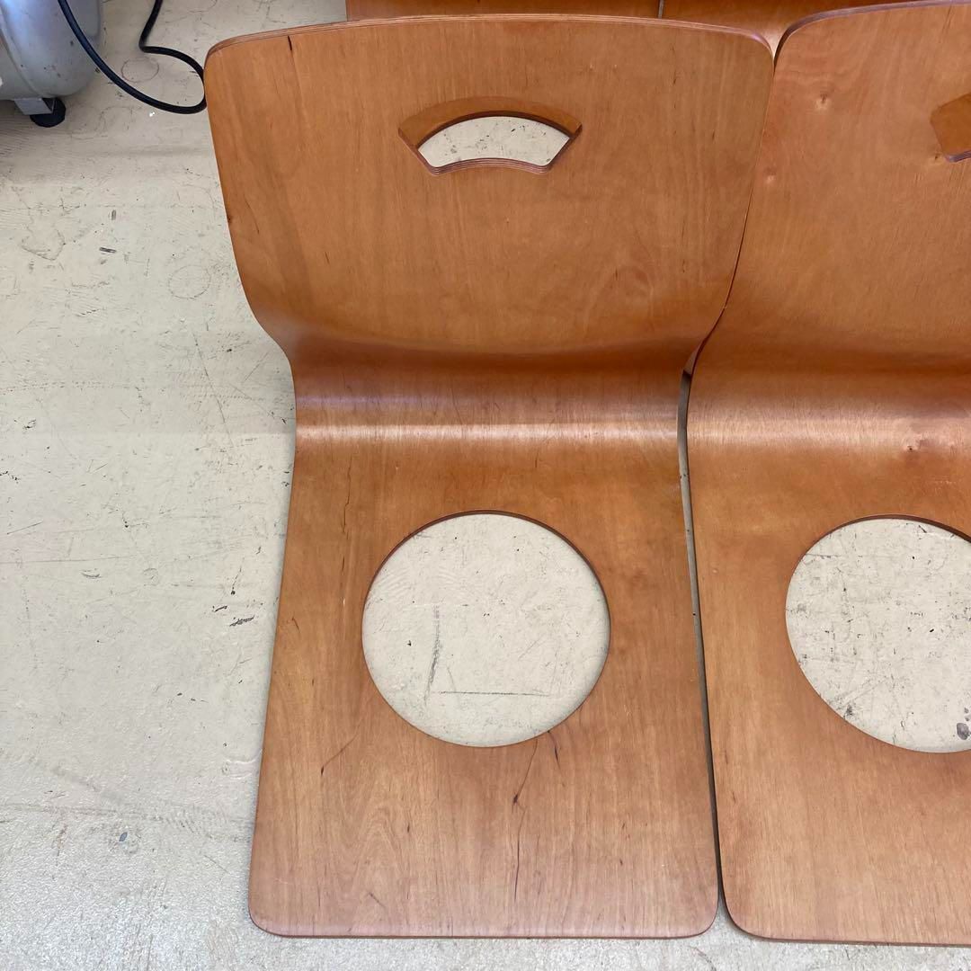 木製座椅 昭和レトロ 旅館 和室 6脚セット 木製座椅 昭和レトロ 旅館