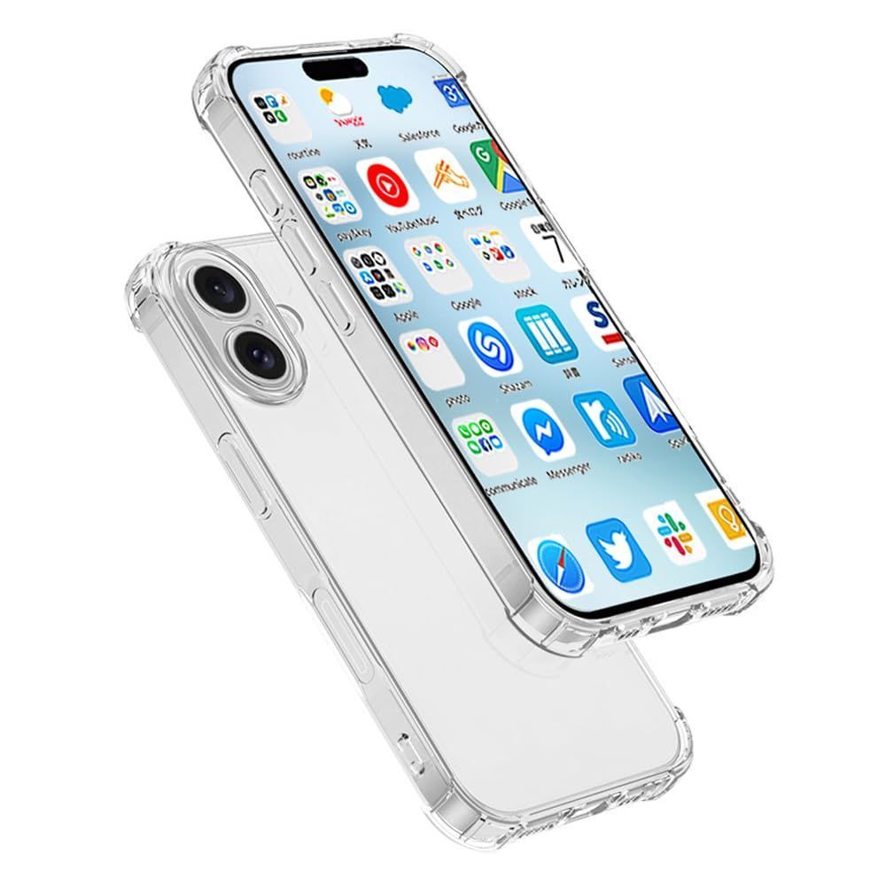 商品 耐衝撃 四隅がエアクッション構造 ケース TPU材質 薄型 用の保護カバー スマホケース iphone16 用のケース 黄変防止|滑り止め|擦り傷防止|柔軟|光沢感|軽 薄|透明 16 全面保護 iphone