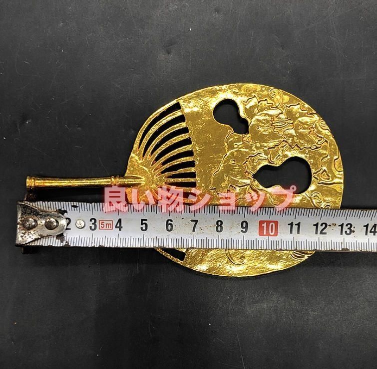 骨董雑貨コレクション古代大清乾隆年製金扇子の置物を模した
