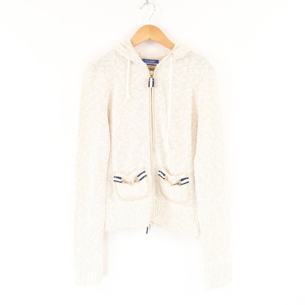 BURBERRY BLUE LABEL バーバリー FB597-261-01 ジップアップニットパーカー 38 コットン 他 長袖 ホースビット レディース AY6723A58