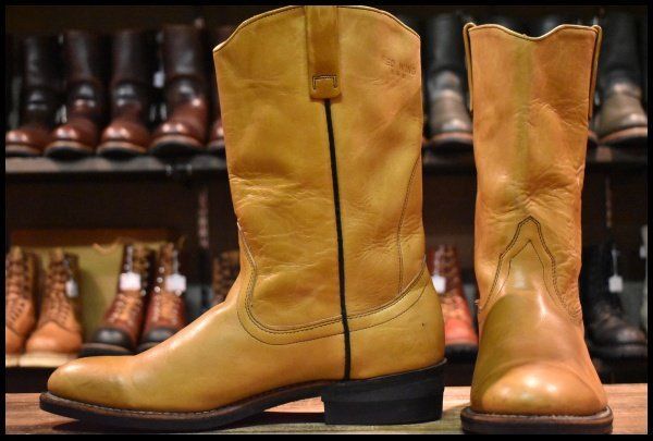 11.5D 旧羽タグ 78年 レッドウィング 1474 ペコス ライトブラウン 茶 1155 プルオン ブーツ redwing pecos HOPESMORE FI382