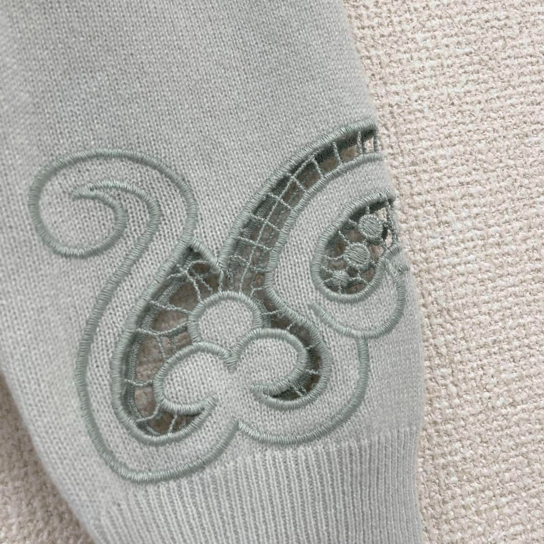 【新品同様】エルマンノシェルヴィーノ　カーディガン　レース　ニット　ウール ERMANNO SCERVINO エルマンノシェルヴィーノ カシミヤ100