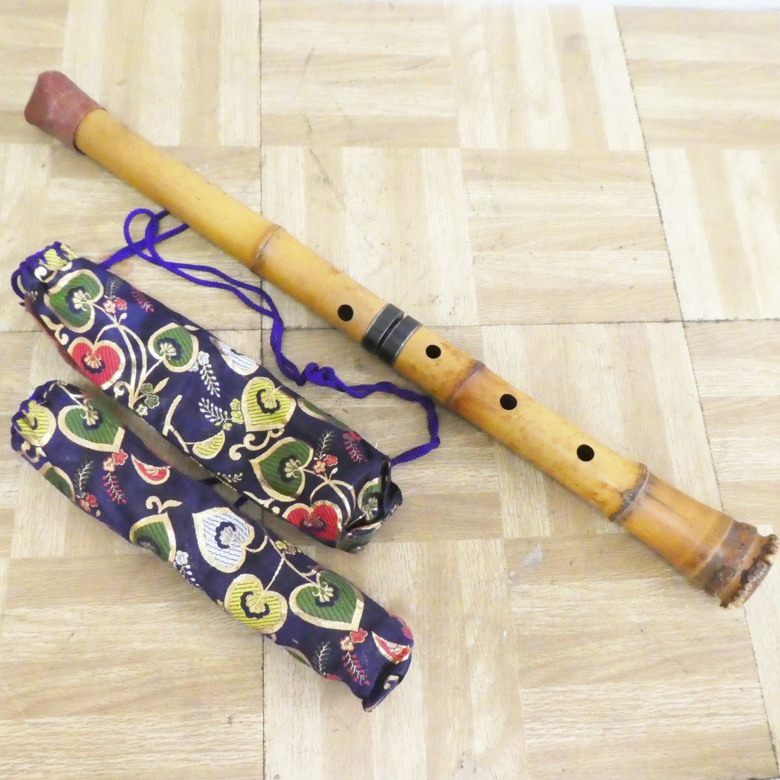 R131 尺八 竹製 全長約59cm ケース付き |200