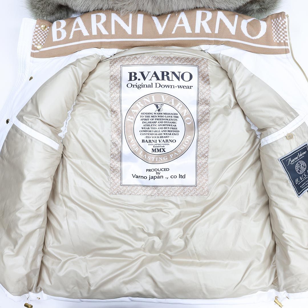 バーニヴァーノ BARNI VARNO ライオンデザインダウンベスト LLサイズ BAW-IDV3401 ホワイト 02 ジャケット アウター ベスト 秋冬 KANDAIZUMI_COM