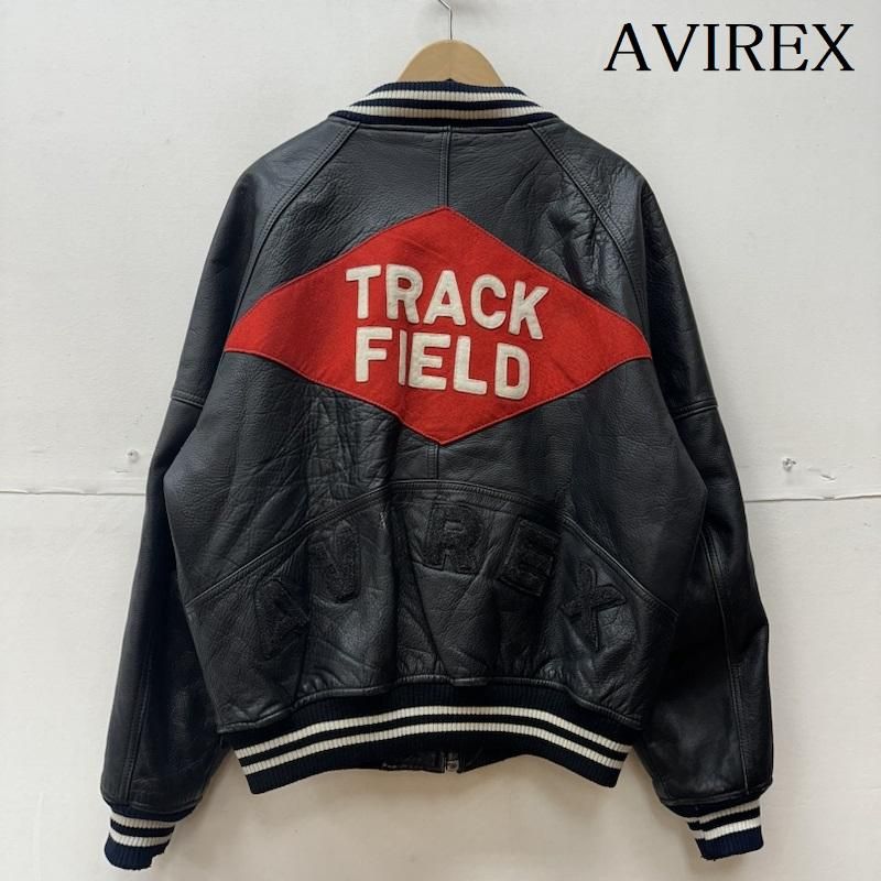 AVIREX アヴィレックス ジャケット、上着 レザージャケット American Classic TRACK FIELD ワッペン レザー スタジャン