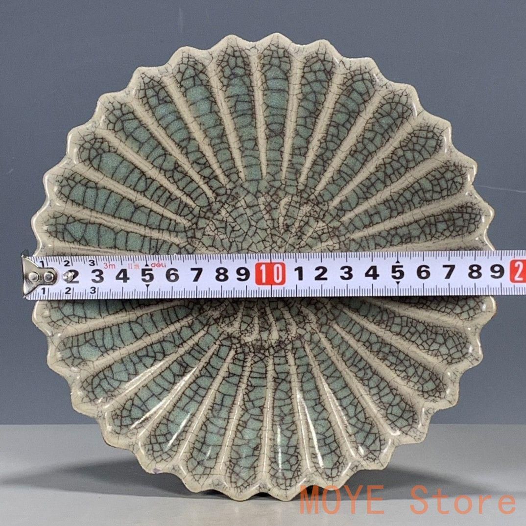 老窯磁器ぬし磁器開片笠皿 景徳鎮 陶磁器 装飾品 現代工芸品