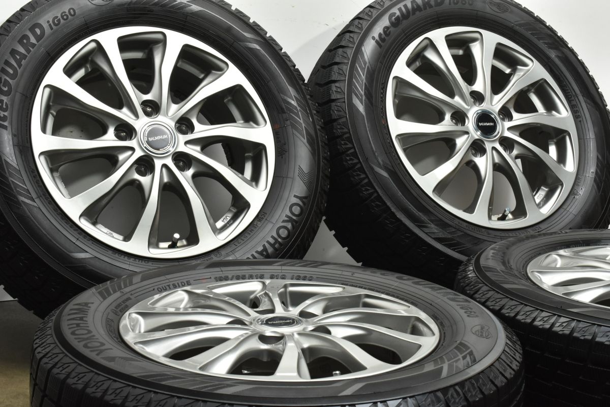 バリ溝】GRASS 15in 6J +53 PCD114.3 ヨコハマ アイスガード iG70 195