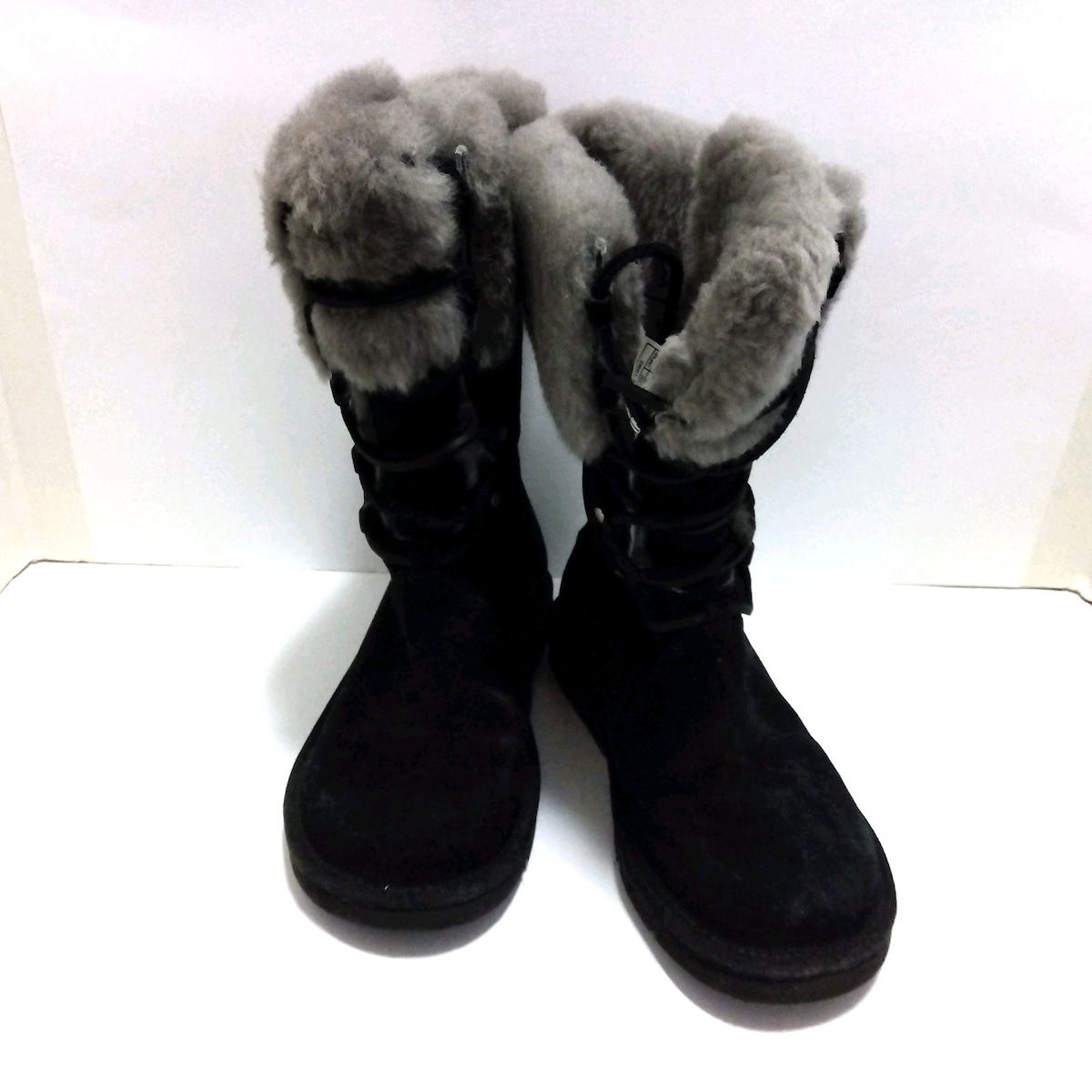 UGG(アグ) ブーツ レディース モンクレア 1892 黒×グレー