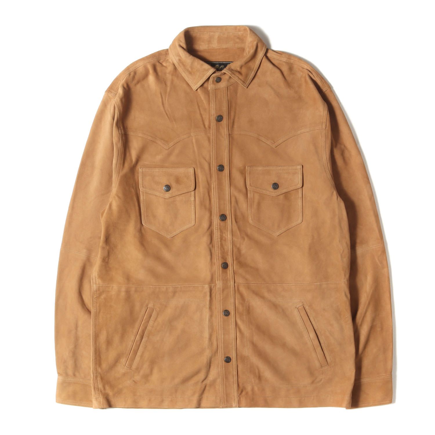 Schaefer Outfitter シェーファー アウトフィッター シャツ タン サイズ XL | ゴートスウェード ウエスタン スナップボタン オーバーシャツ Suede Overshirt | トップス カジュアルシャツ 長袖 メンズ