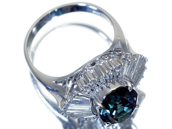 7/美品 クレサンベール Pt900 再結晶アレキ1.08ct リング 指輪