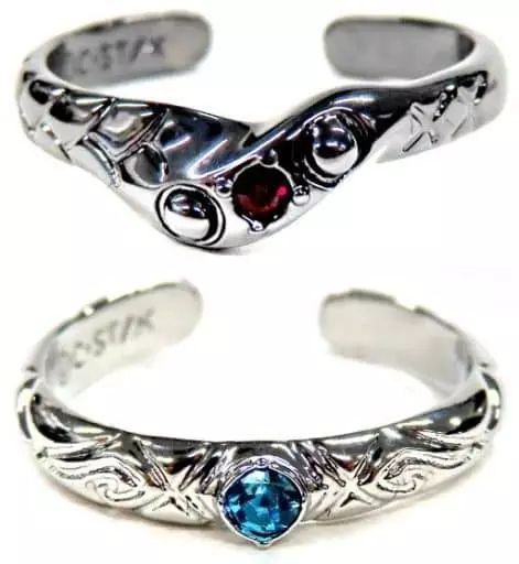 中古】銀製品・指輪・アクセサリー 黒鋼＆ファイ リングセット