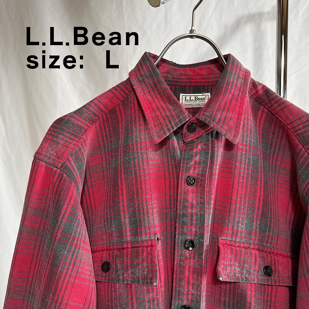USA製 90s【L.L.Bean】size:L　ネルシャツ　チェック　長袖シャツ　古着
