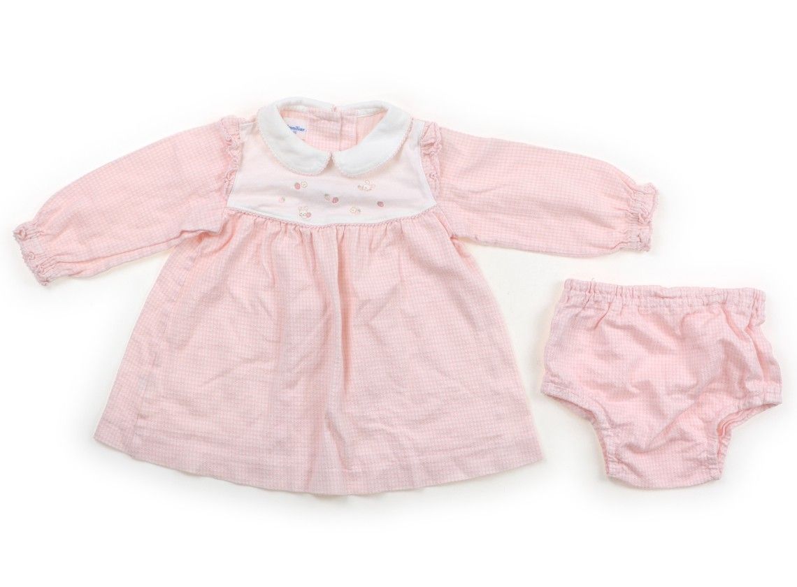 新品　ファミリア　ワンピース　パンツ　80 ピンク　女の子　トップス 未使用に近い】familiarファミリア ピンクワンピース ファミ