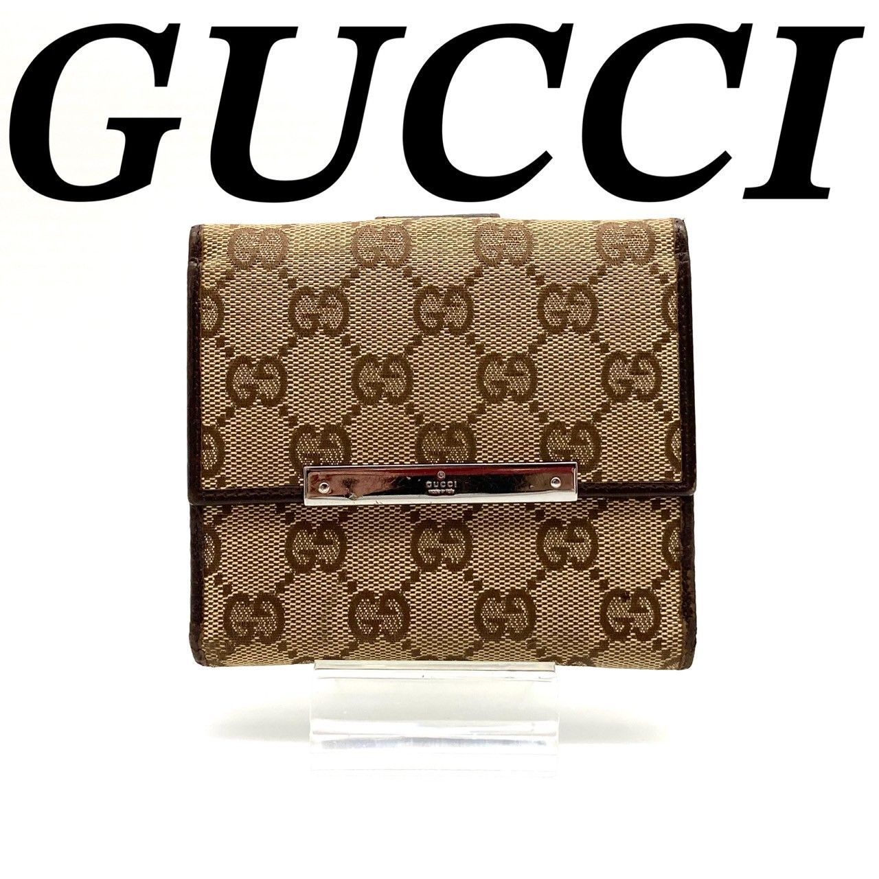 GUCCI GGパターン ブラック 二つ折り財布