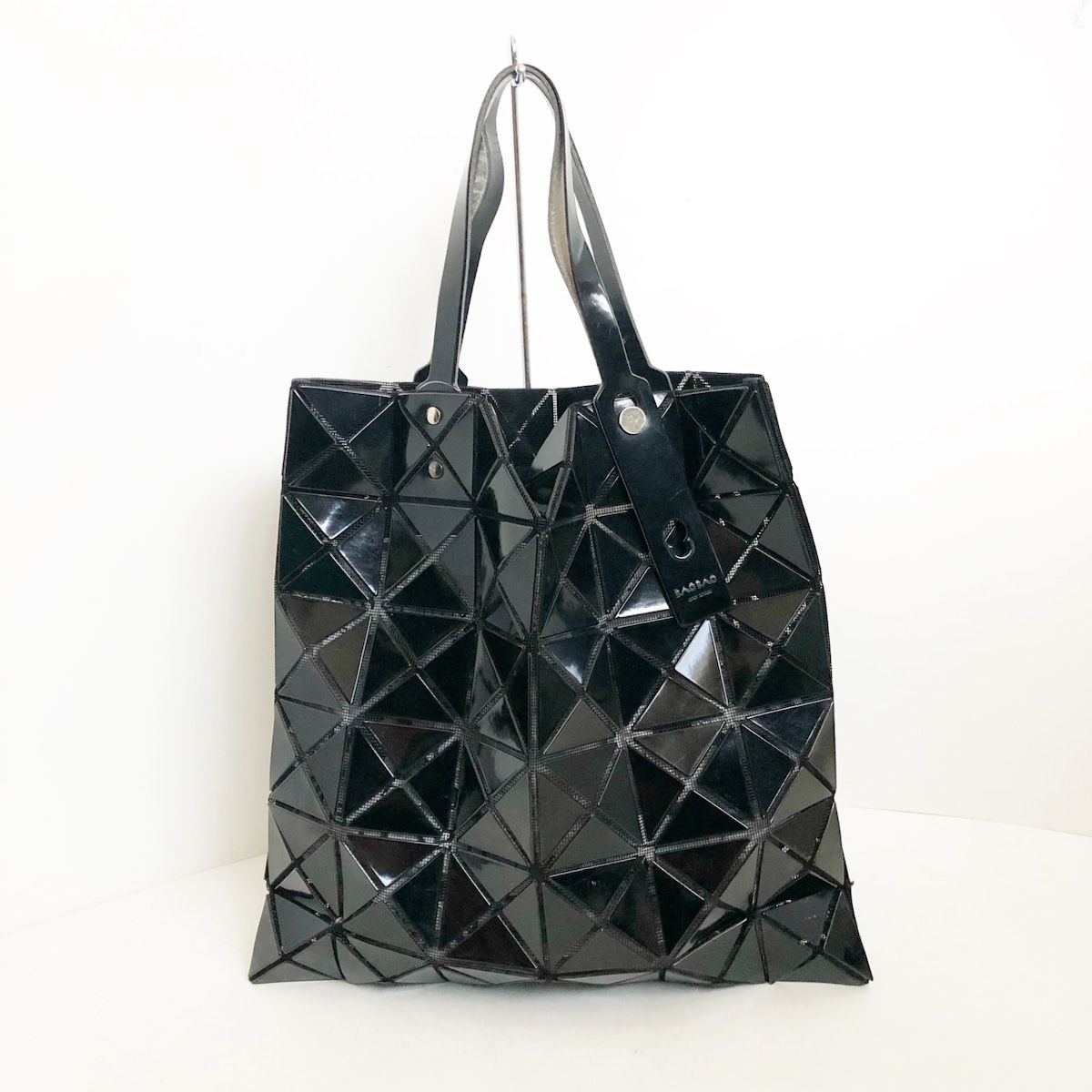 BAO BAO ISSEY MIYAKE◇ハンドバッグ/BLK/BB55-AG043/表面小傷多