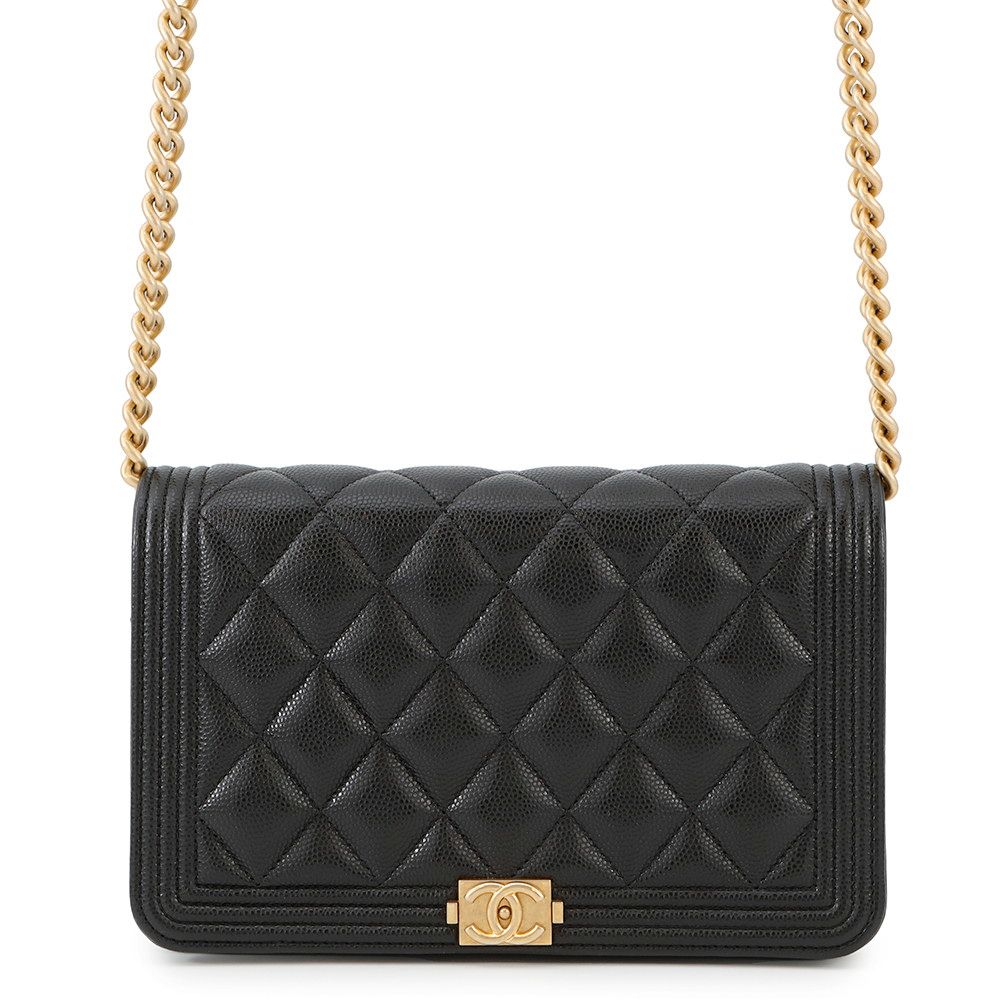 シャネル チェーンウォレット ボーイシャネル マトラッセ ココマーク AP1117 CHANEL 財布 黒