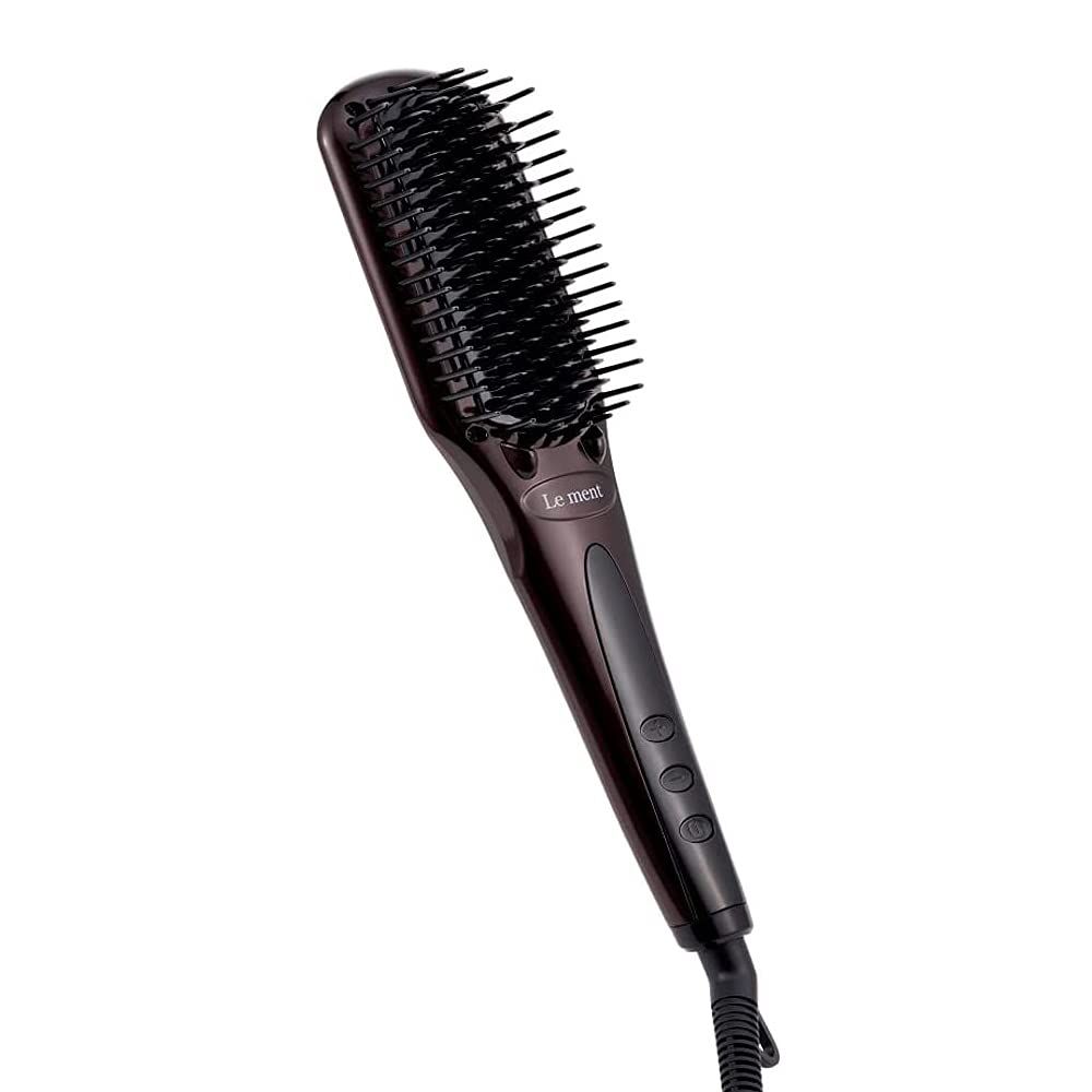 Le ment ルメント ストレートヒートブラシ ブラシ型ヘアアイロン ストレートアイロン マイナスイオン 遠赤外線 MAX230℃ セラミックコーティング
