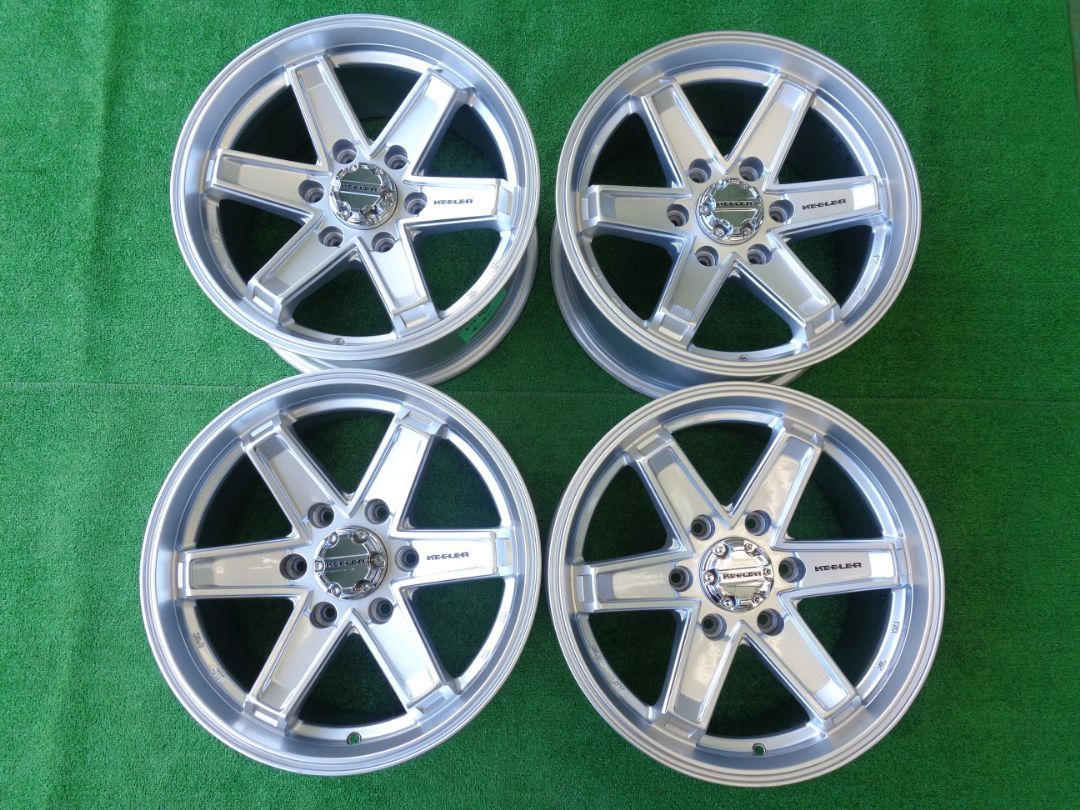 8J-17インチ 6H139.7 25 キーラー タクティクス 社外 アルミ ホイール 4本 ランクルプラドなどに♪
