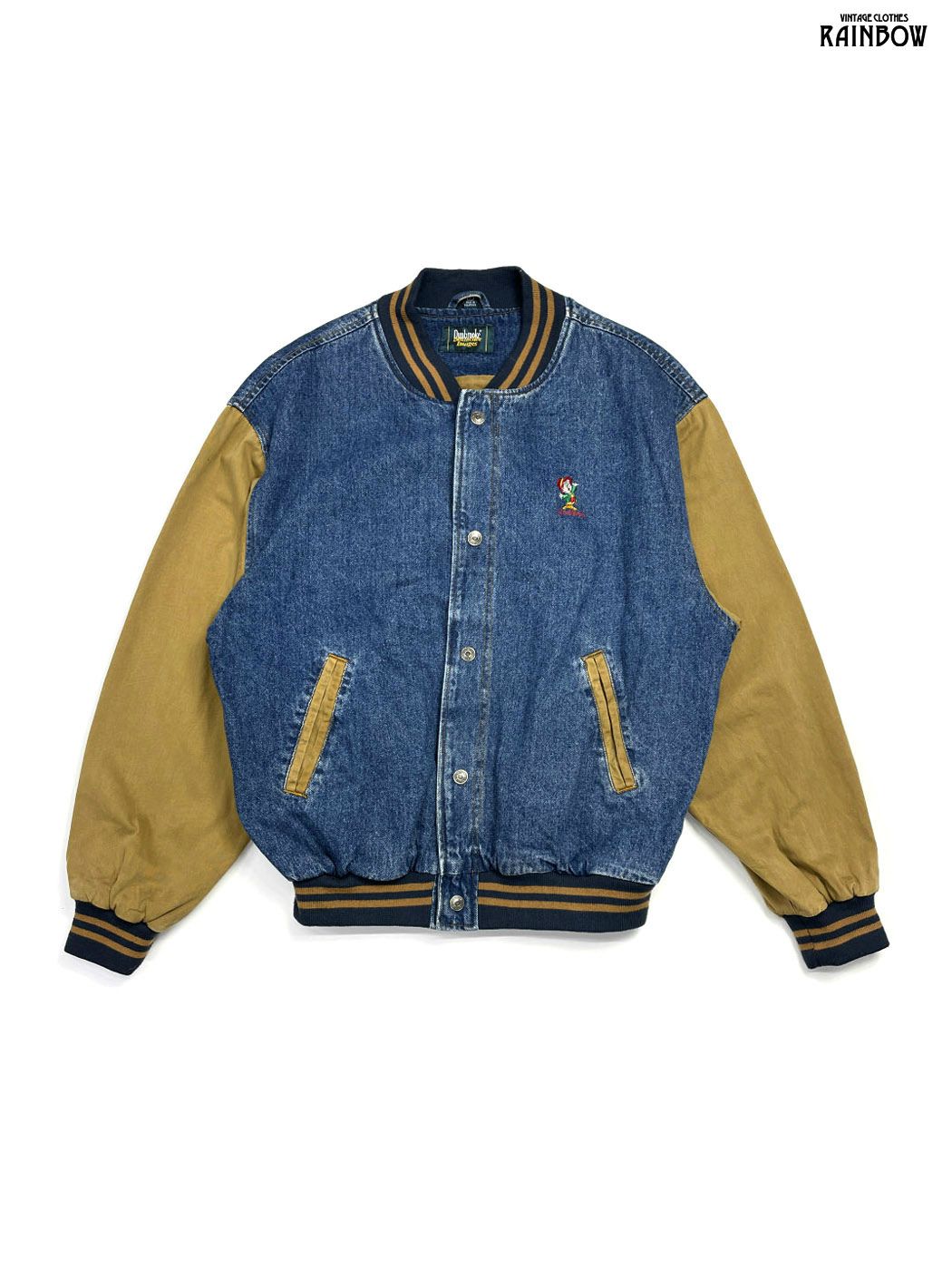 古着 Dunbrooke ダンブルック 刺繍 デニム 長袖 アウター スタジャン ジャケット 紺 ttu2508171