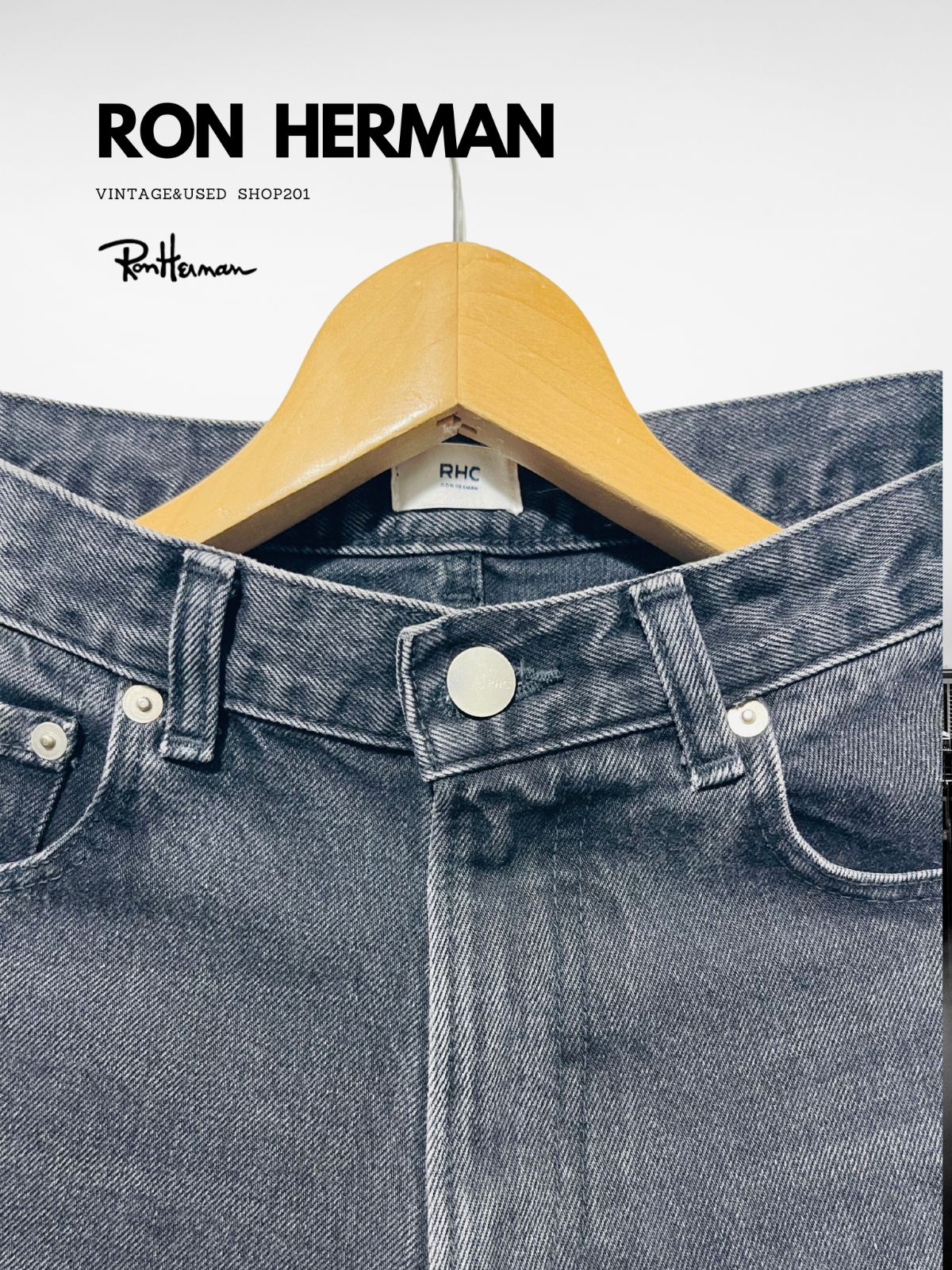 RHC Ron Herman ブラックデニムパンツ RHC Ron Herman(アール RHC Ron Herman ブラックデニムパンツ RHC Ron Herman(アール