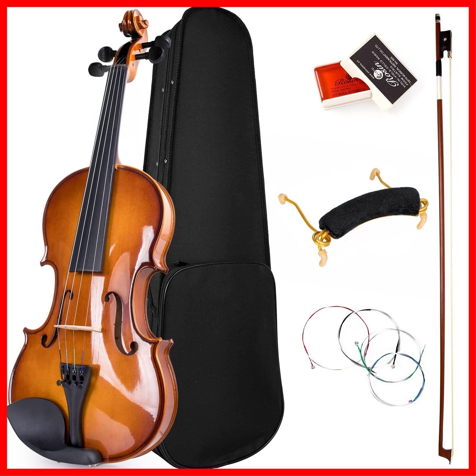 バイオリン、弓、肩当て、ケースのセット