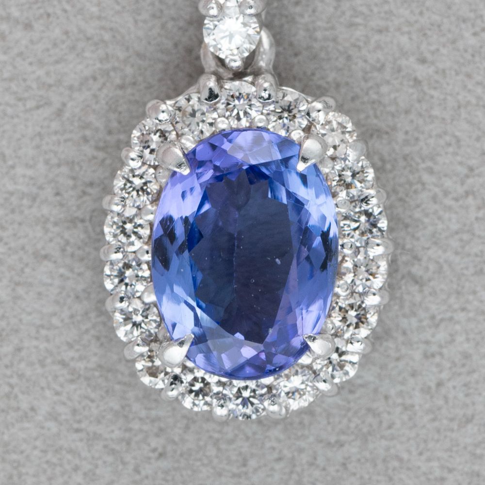 1266◇高級 天然 タンザナイト 1.26ct ダイヤ プラチナ ペンダント ソ 