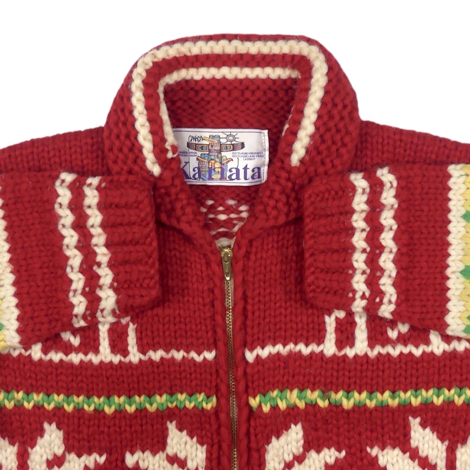 Kanata カナタ カウチンセーター ハンドニット XL トナカイ柄