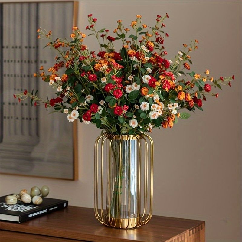 6個の人工バラの花 リアルタッチ