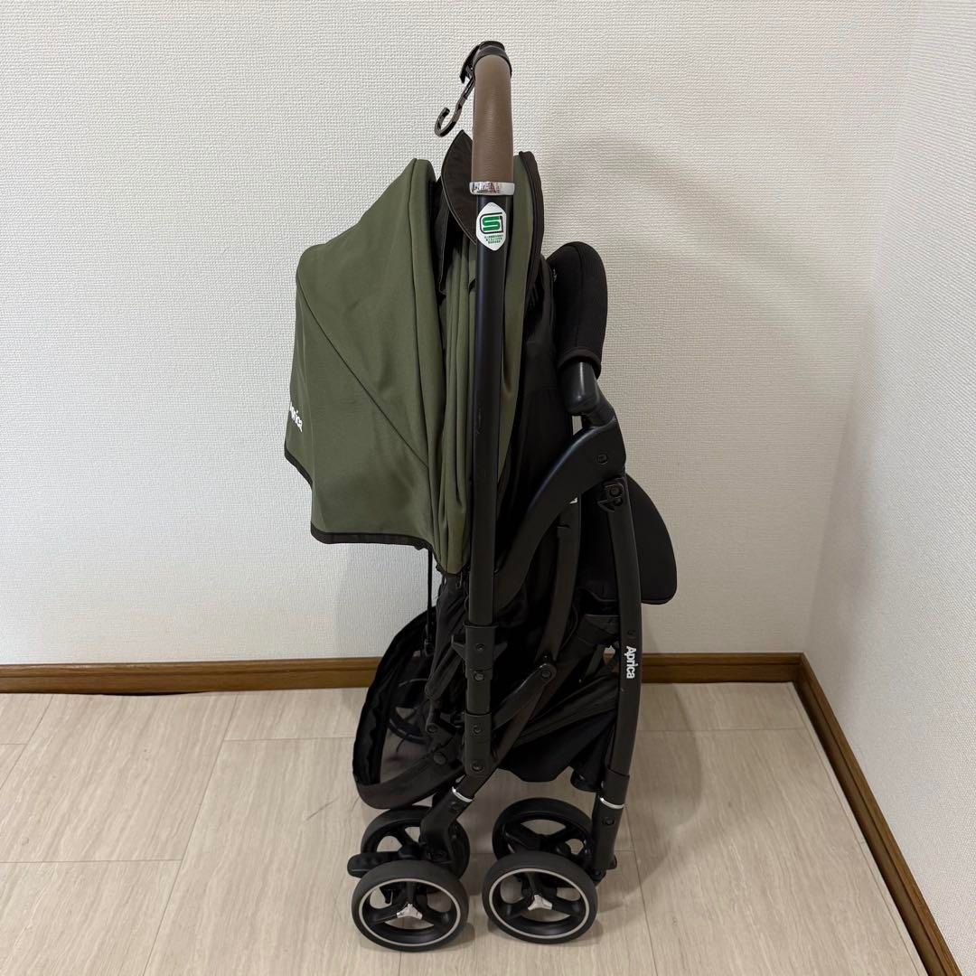 美品】Aprica アップリカ ラクーナクッション AE ベビーカー グリーン