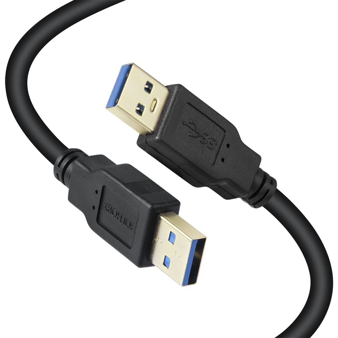 UGREEN USB 3.0 ケーブル タイプA-タイプA オス-オス 金メッキコネクタ搭載 高耐久性 USBケーブル 両端