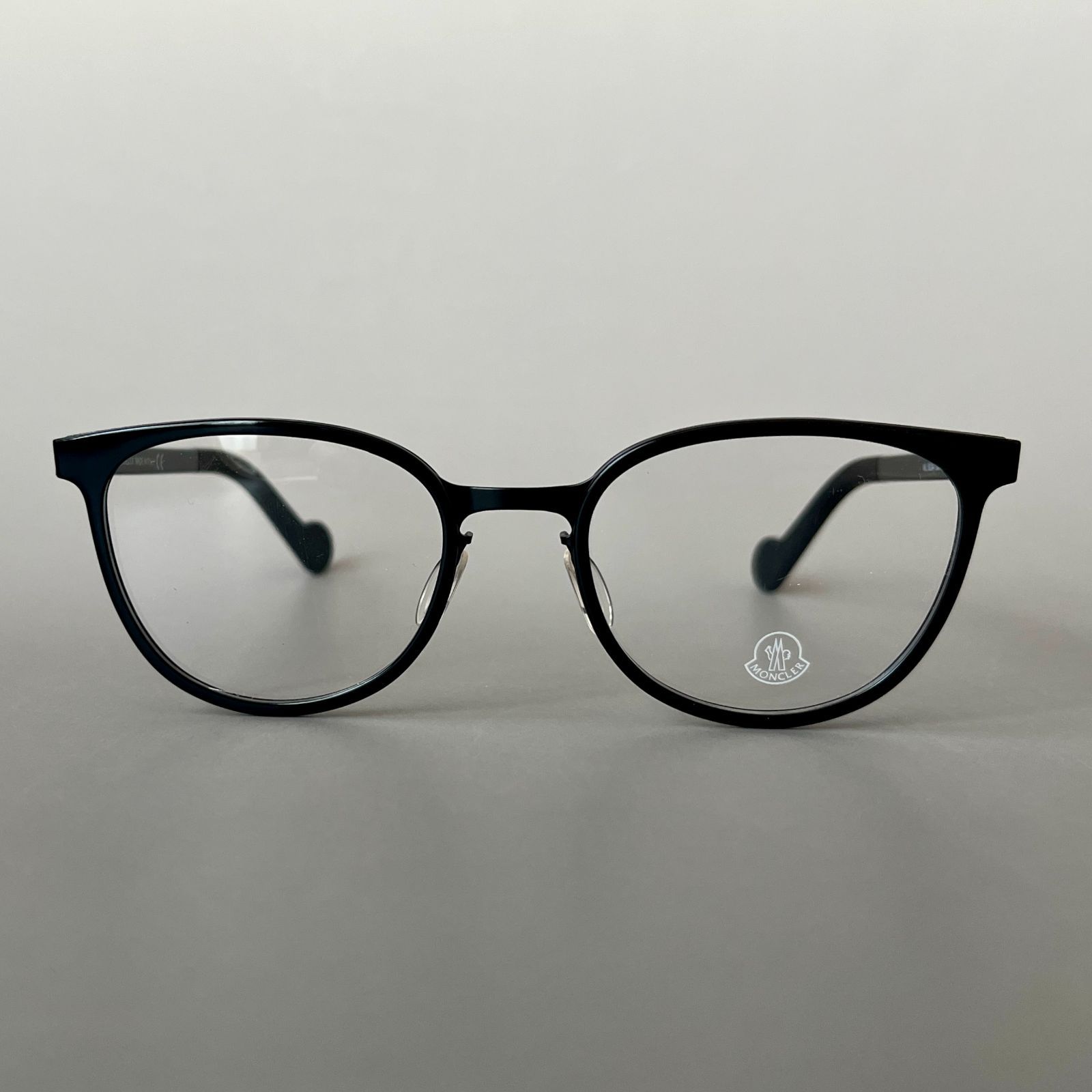 モンクレール メガネ MONCLER ラウンド フレーム ブラック 黒 メタル  