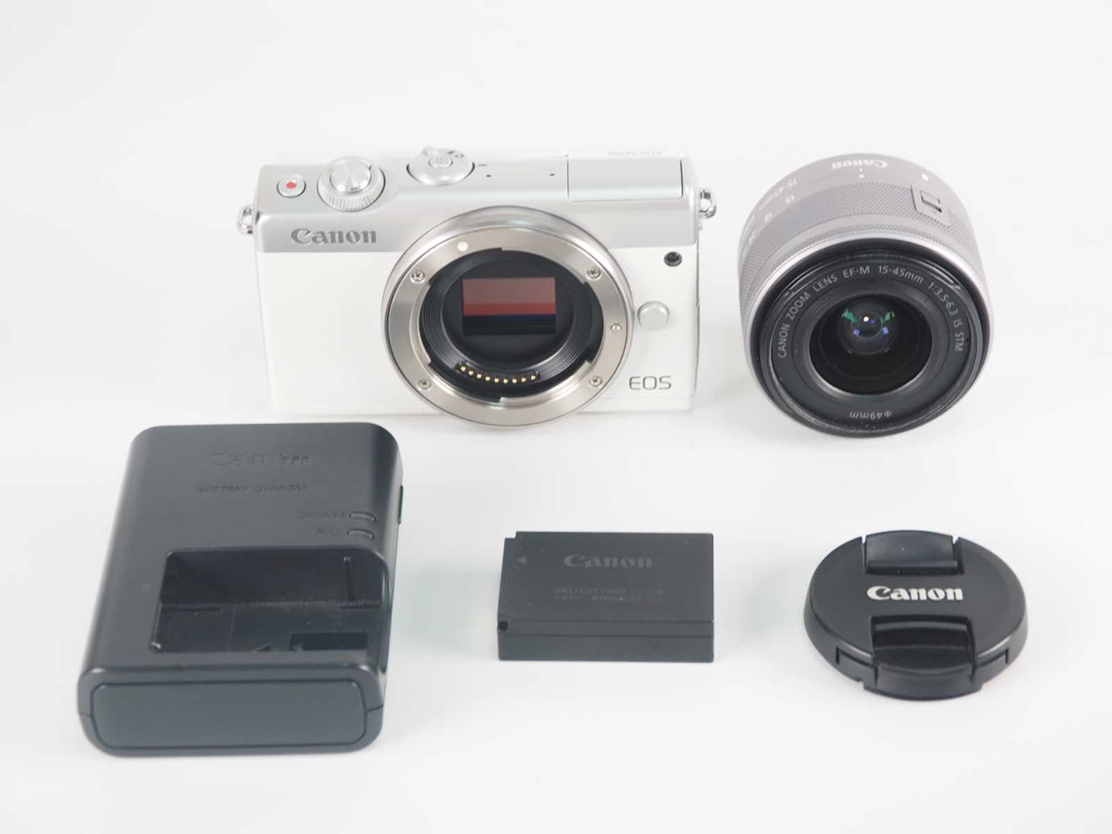 キャノン Canon EOS M 100 White 24 2 MP Digital Camera 15 45 mm Lens Z 5485 A