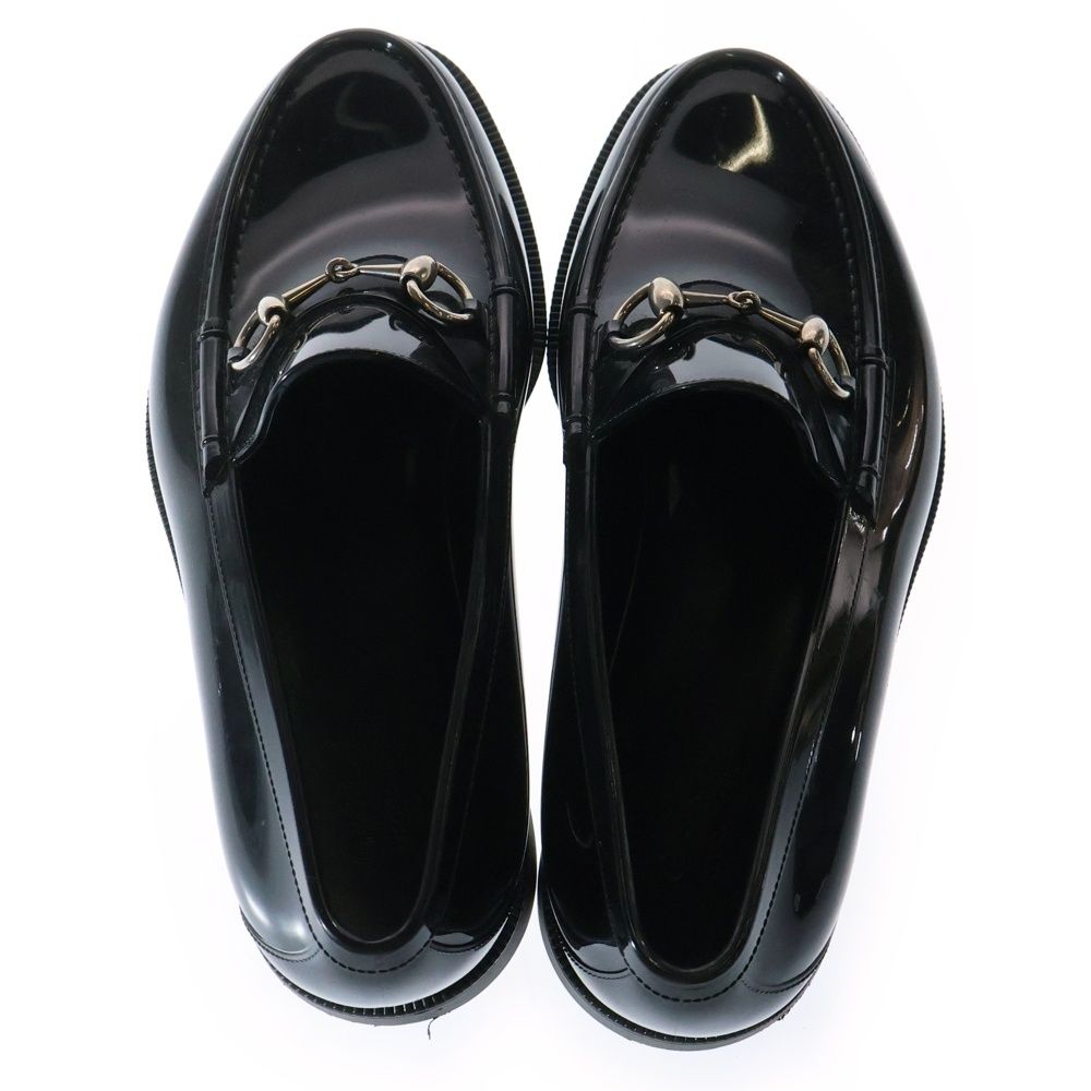  GUCCI グッチ レインホースビット ラバーローファー ブラック その他 靴