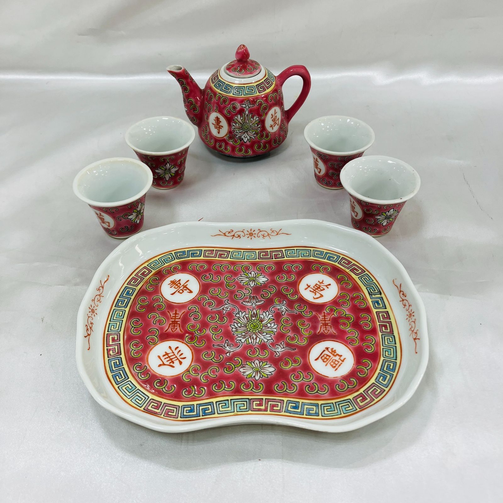 China Vintage 景徳鎮 中国 茶器 青花 中国景徳鎮製款・菊紋