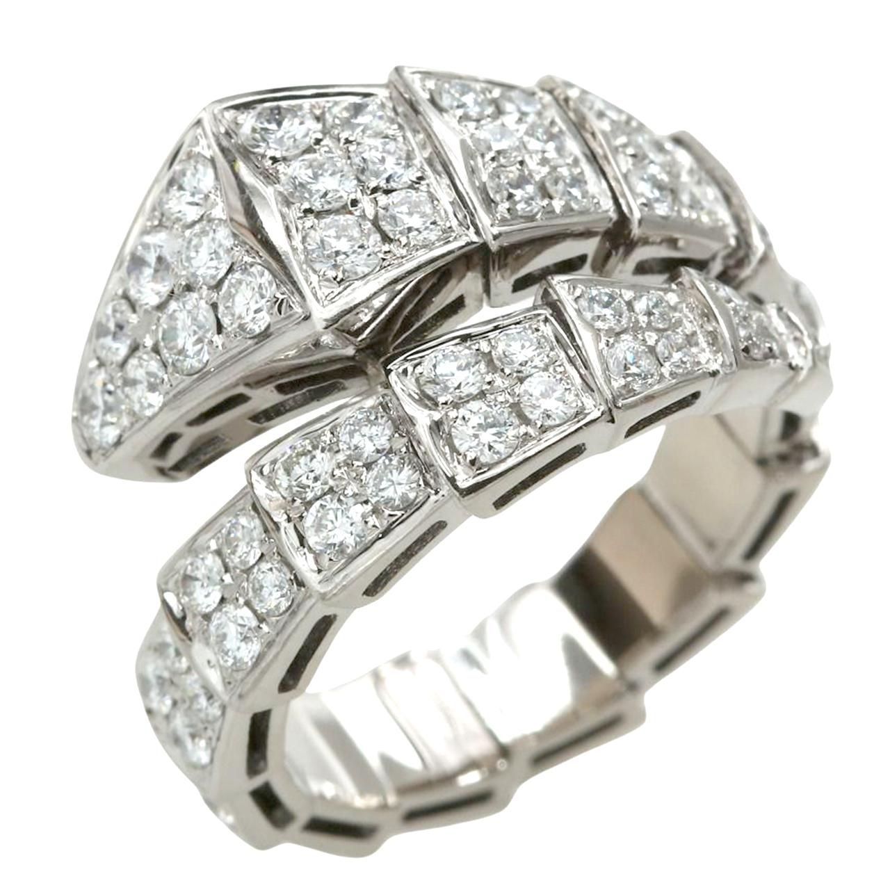 K18 スネーク 蛇モチーフ ダイヤモンド指輪11.5号