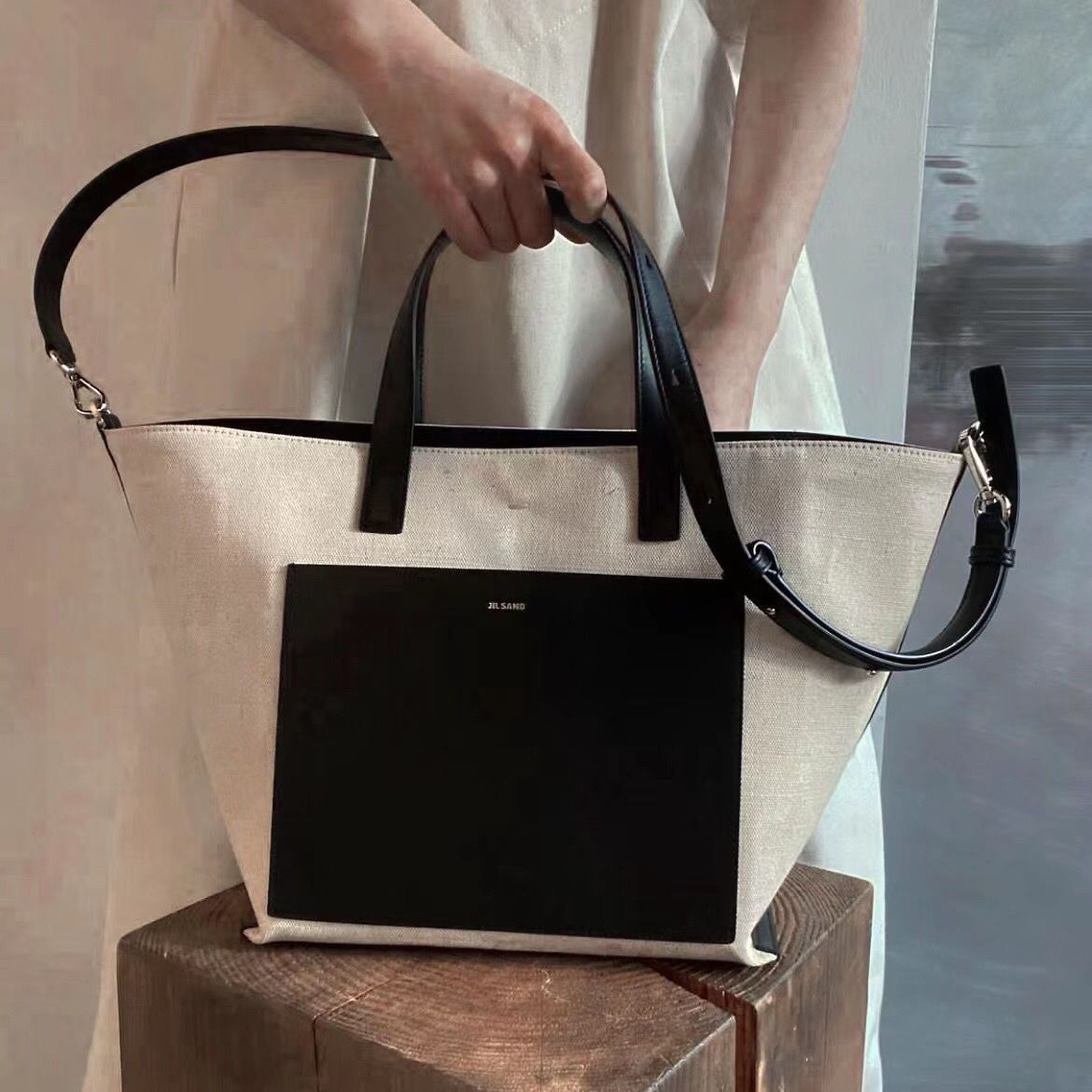 新品未使用 JIL SANDER トリムキャンバス トートバッグ - メルカリ