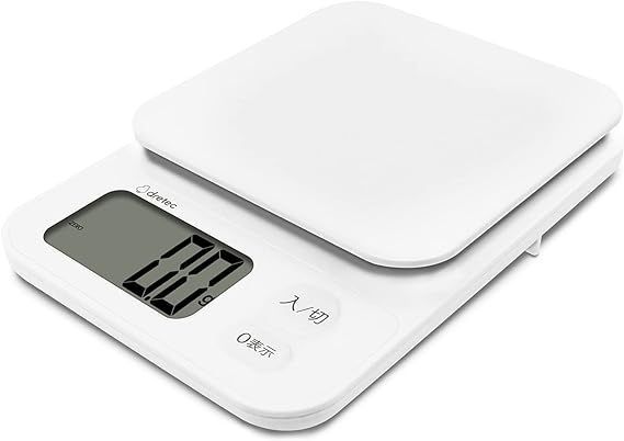 【在庫処分】dretec【日本メーカー】(ドリテック) デジタルスケール 1kg/0.1g単位 風袋引き 大画面 ホワイト