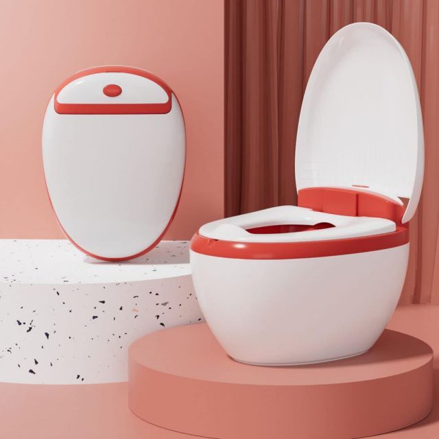 子供用トイレ 携帯トイレ 子供用便座 ベビートイレ ミニ 補助便座 人気 新設計 トイレトレーニング 子供シミュレーション おまる 滑り止め 抗菌 防臭 ソフトクッション おしゃれ かわいい フタ付き 幼児 練習 男の子 女の子 2 8歳 Pink