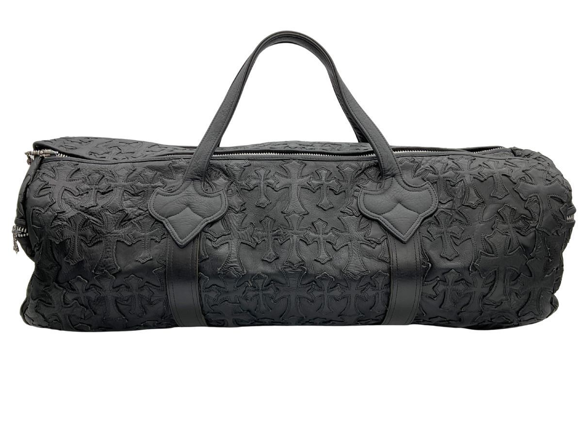 クロムハーツ DUFFLE GYM BAG-CEME セメタリークロスパッチダガージップレザーハンドバッグ メンズ クロムハーツ DUFFLE GYM BAG-CEME セメタリークロスパッチダガー