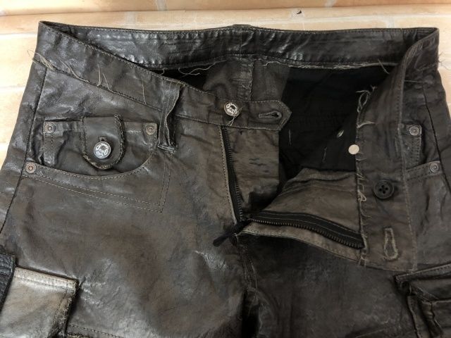 ロエン レザー切り替えハーフパンツ