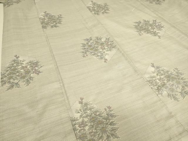 平和屋着物▽本場大島紬 白大島 単衣 色紙花文 正絹 逸品 CAAW1250xi